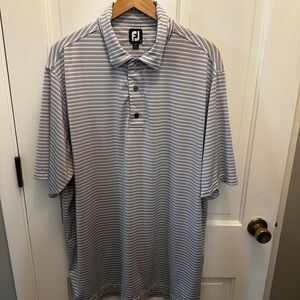 FootJoy Men's Polo Shirt - Blues and white Stripes